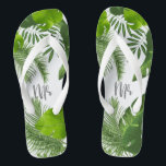 Floral de heer Groom ID475 Teenslippers<br><div class="desc">Creëer Special Flipflops voor de bruidegom met dit prachtige ontwerp met weelderig tropisch gebladerte. De opvallende tekst van het 'mr'-script is optioneel en kan worden verwijderd om de sjabloon voor andere gelegenheden te gebruiken. Zoek ID475 om andere producten met dit ontwerp te bekijken,  waaronder bijpassende huwelijksbriefpapier en meer.</div>