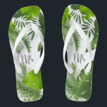 Floral de heer Groom ID475 Teenslippers<br><div class="desc">Creëer Special Flipflops voor de bruidegom met dit prachtige ontwerp met weelderig tropisch gebladerte. De opvallende tekst van het 'mr'-script is optioneel en kan worden verwijderd om de sjabloon voor andere gelegenheden te gebruiken. Zoek ID475 om andere producten met dit ontwerp te bekijken,  waaronder bijpassende huwelijksbriefpapier en meer.</div>