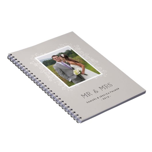 Floral de heer & Mrs Journal - Taupe Notitieboek (Rechterzijde)