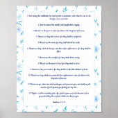 Floral de Manuscript van de Grens Poster Matthew 5 (Voorkant)