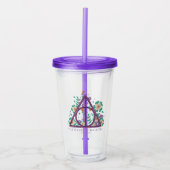 Floral Deathly Hallows Graphic Acryl Drinkbeker (Voorkant)