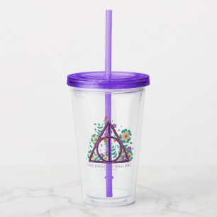 Floral Deathly Hallows Graphic Acryl Drinkbeker
