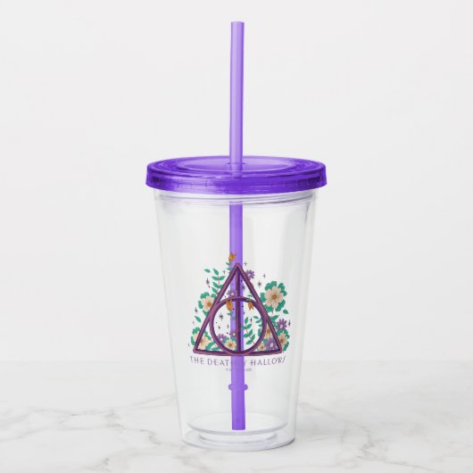 Floral Deathly Hallows Graphic Acryl Drinkbeker (Voorkant)