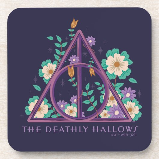 Floral Deathly Hallows Graphic Bier Onderzetter (Voorkant)