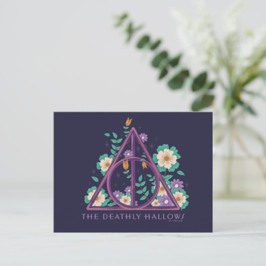 Floral Deathly Hallows Graphic Briefkaart (Staand voorkant)