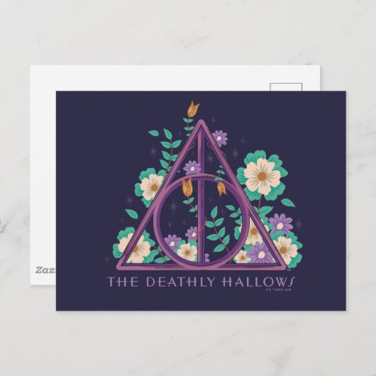 Floral Deathly Hallows Graphic Briefkaart (Voorkant / Achterkant)