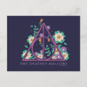 Floral Deathly Hallows Graphic Briefkaart (Voorkant)