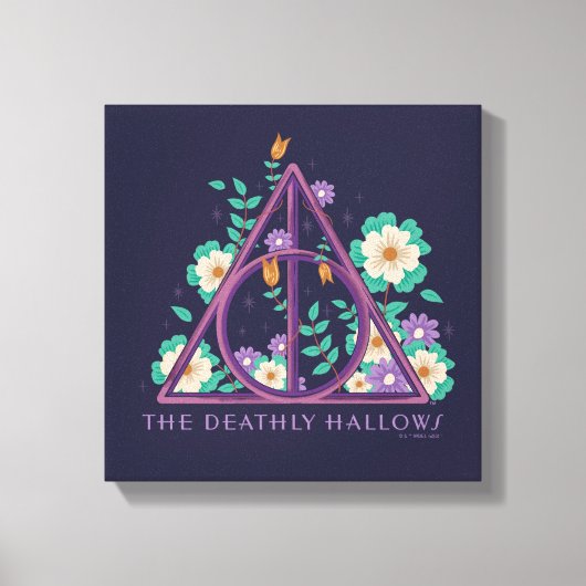 Floral Deathly Hallows Graphic Canvas Afdruk (Voorkant)