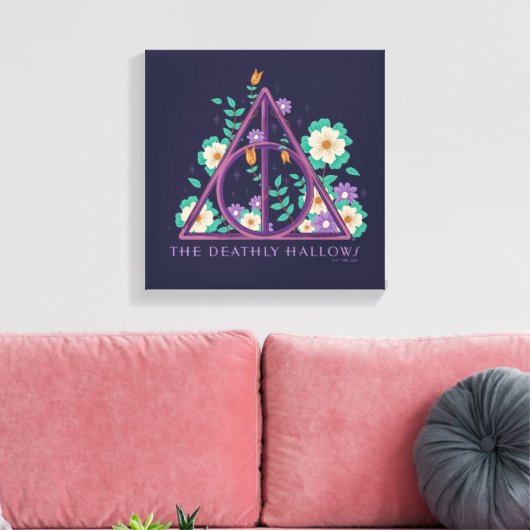 Floral Deathly Hallows Graphic Canvas Afdruk (Insitu (Woonkamer))