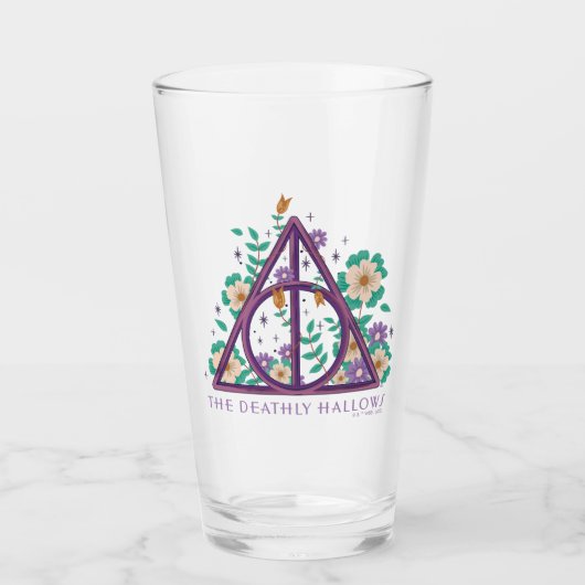 Floral Deathly Hallows Graphic Glas (Voorkant)