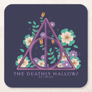 Floral Deathly Hallows Graphic Kartonnen Onderzetters