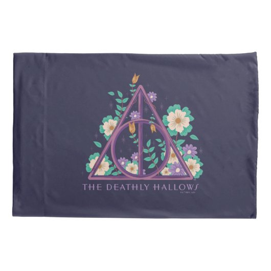 Floral Deathly Hallows Graphic Kussensloop (Achterkant)