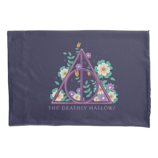 Floral Deathly Hallows Graphic Kussensloop (Voorkant)
