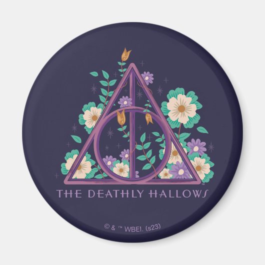 Floral Deathly Hallows Graphic Magneet (Voorkant)