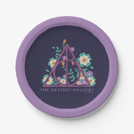 Floral Deathly Hallows Graphic Papieren Bordje (Voorkant)
