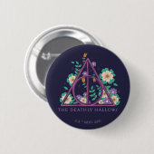Floral Deathly Hallows Graphic Ronde Button 5,7 Cm (Voorkant /achterkant)