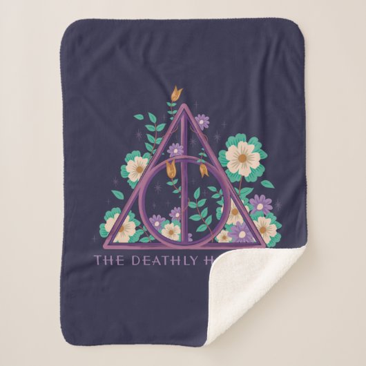 Floral Deathly Hallows Graphic Sherpa Deken (Voorkant)