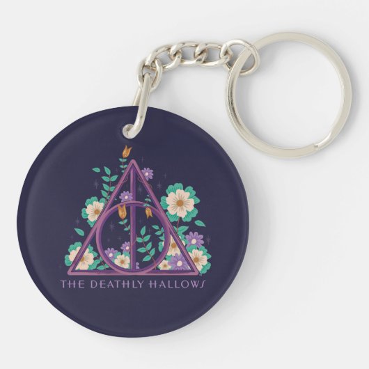 Floral Deathly Hallows Graphic Sleutelhanger (Achterkant)