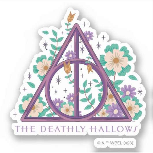 Floral Deathly Hallows Graphic Sticker (Voorkant)