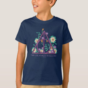 Floral Deathly Hallows Graphic T-shirt