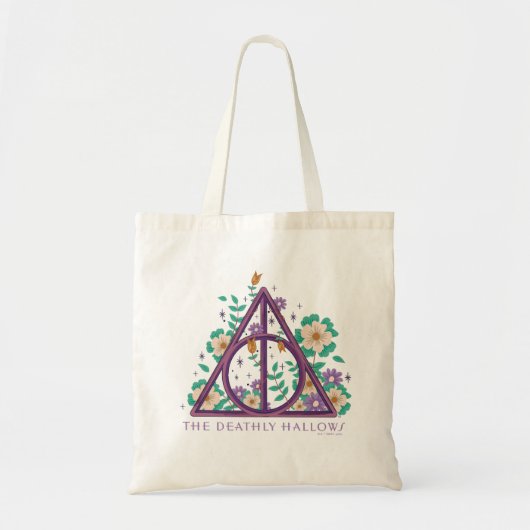 Floral Deathly Hallows Graphic Tote Bag (Voorkant)