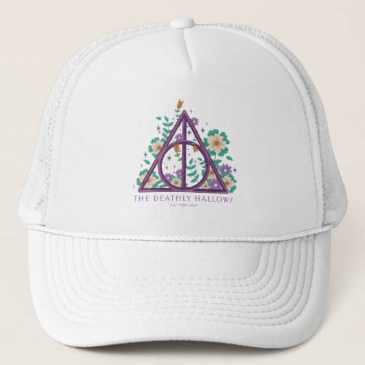 Floral Deathly Hallows Graphic Trucker Pet (Voorkant)