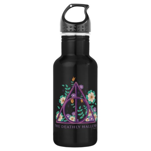 Floral Deathly Hallows Graphic Waterfles (Voorkant)