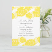 Floral Decadence Save the Date Invite, Yellow (Staand voorkant)