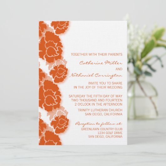 Floral Decadence Wedding Invitation Kaart (Staand voorkant)