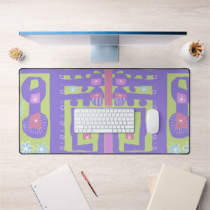 Floral Decal Ethnic Print Paars Green White Bureaumat
