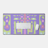 Floral Decal Ethnic Print Paars Green White Bureaumat (Keyboard & Muis)
