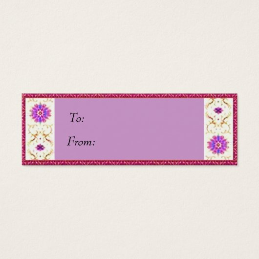 Floral Deco Cadeau Label Mini Visitekaartjes (Voorkant)