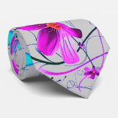 Floral Deco in grijs Stropdas (Opgerold)