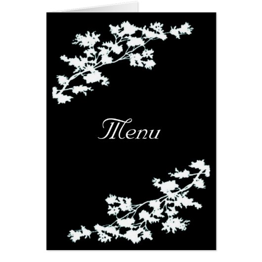 Floral Deco Wedding Menu Card (Voorkant)
