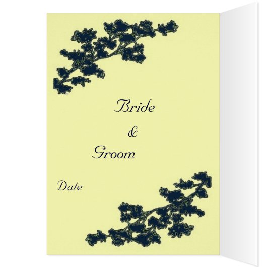 Floral Deco Wedding Menu Card (Binnen (Links))