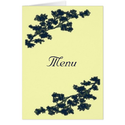  Floral Deco Wedding Menu Card (Voorkant)