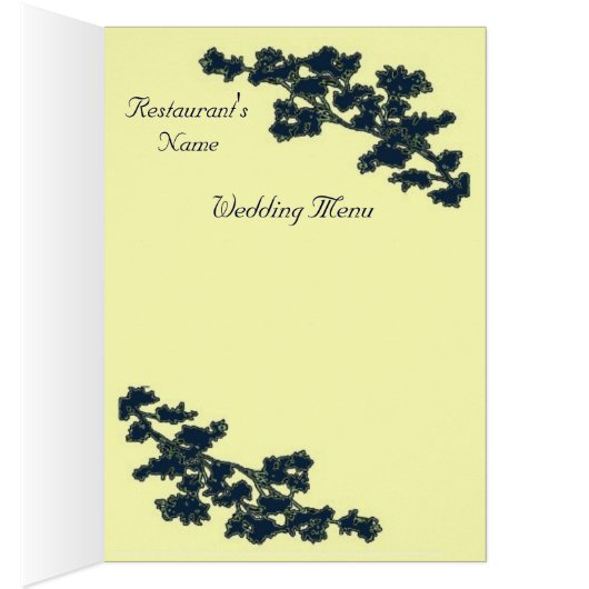 Floral Deco Wedding Menu Card (Binnen (Rechts))