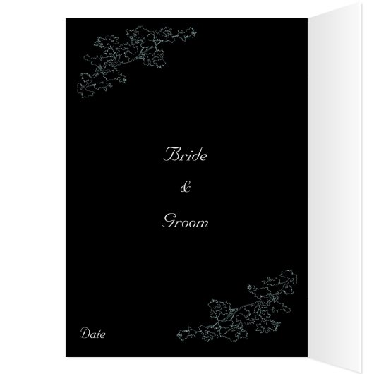 Floral Deco Wedding Menu Kaart (Binnen (Links))