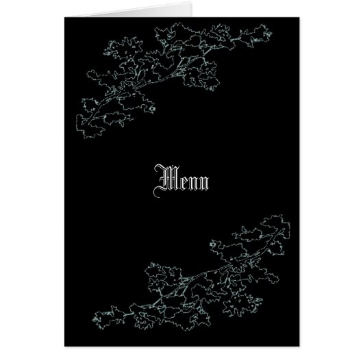 Floral Deco Wedding Menu Kaart (Voorkant)