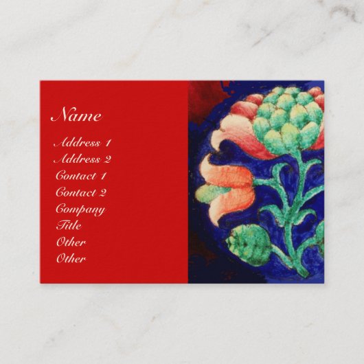 FLORAL DECOR Blue, Pink, Green Visitekaartje (Voorkant)