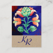 FLORAL DECOR MONOGRAM Fantasy Flower Kraft Visitekaartje (Achterkant)