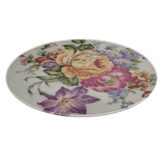 Floral Decoratieve Glas Snijplank (Hoek)
