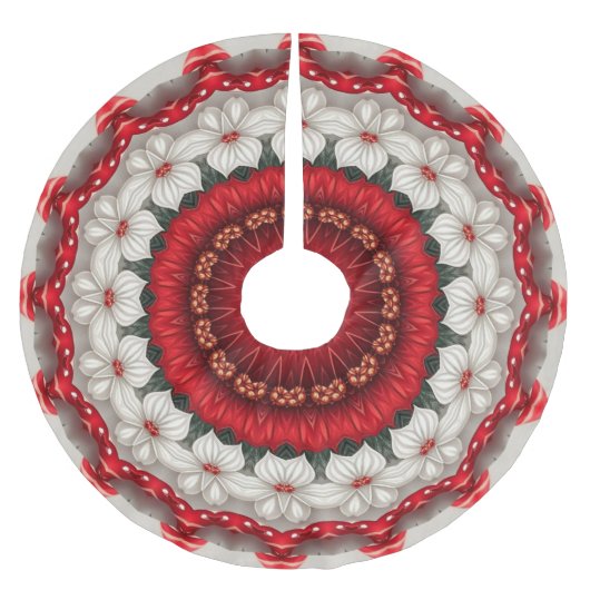 Floral Decoratieve Kerst Vakantie Boomrok Kerstboom Rok (Voorkant)