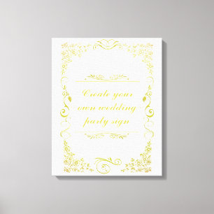 Floral Decorative Border Wedding Party Canvas Afdruk