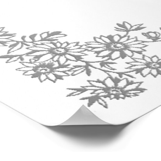 Floral Decorative Border Wedparty Sign Poster (Hoek)