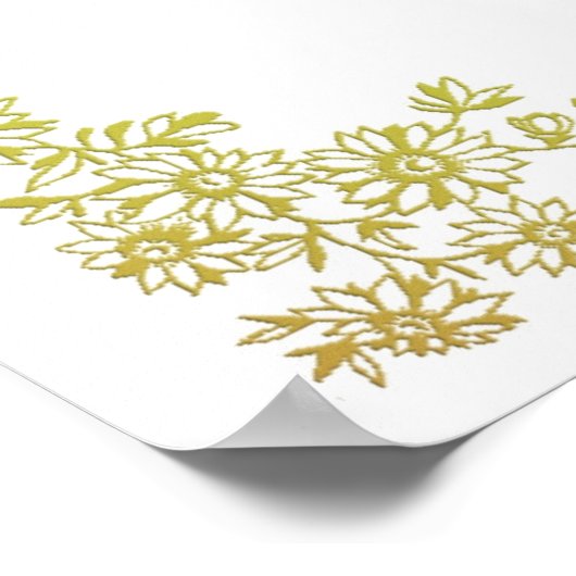 Floral Decorative Border Wedparty Sign Poster (Hoek)