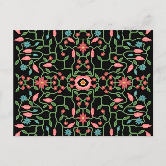 Floral Decorative Pattern Feestdagenkaart (Voorkant)