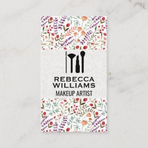 Floral Decorative Pattern Makeup Kit Visitekaartje