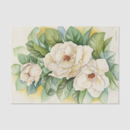 Floral Decoupage Magnolia White Waterverf Tissuepapier