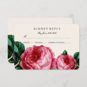 FLORAL DECOUPAGE RSVP-KAARTEN RSVP KAARTJE (Voorkant / Achterkant)